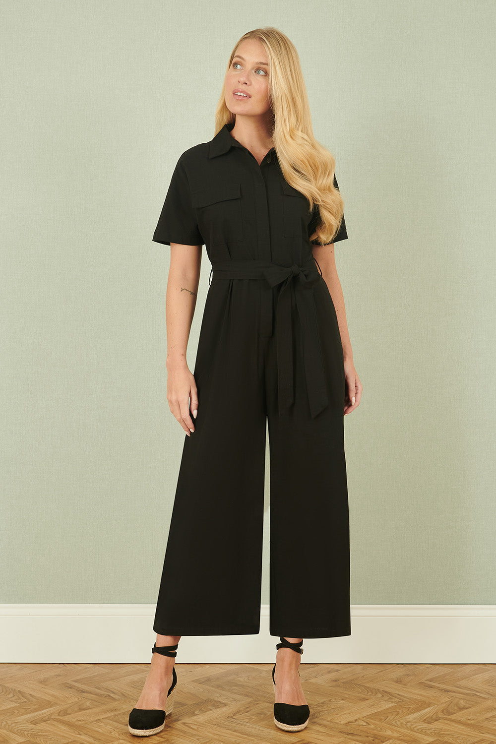 Yumi Black Utility Relaxed Fit Jumpsuit – product image 1 of 5