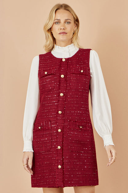 Yumi Burgundy Boucle Tunic Dress – product image 5 of 7