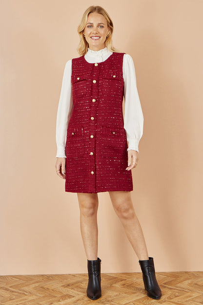 Yumi Burgundy Boucle Tunic Dress – product image 3 of 7