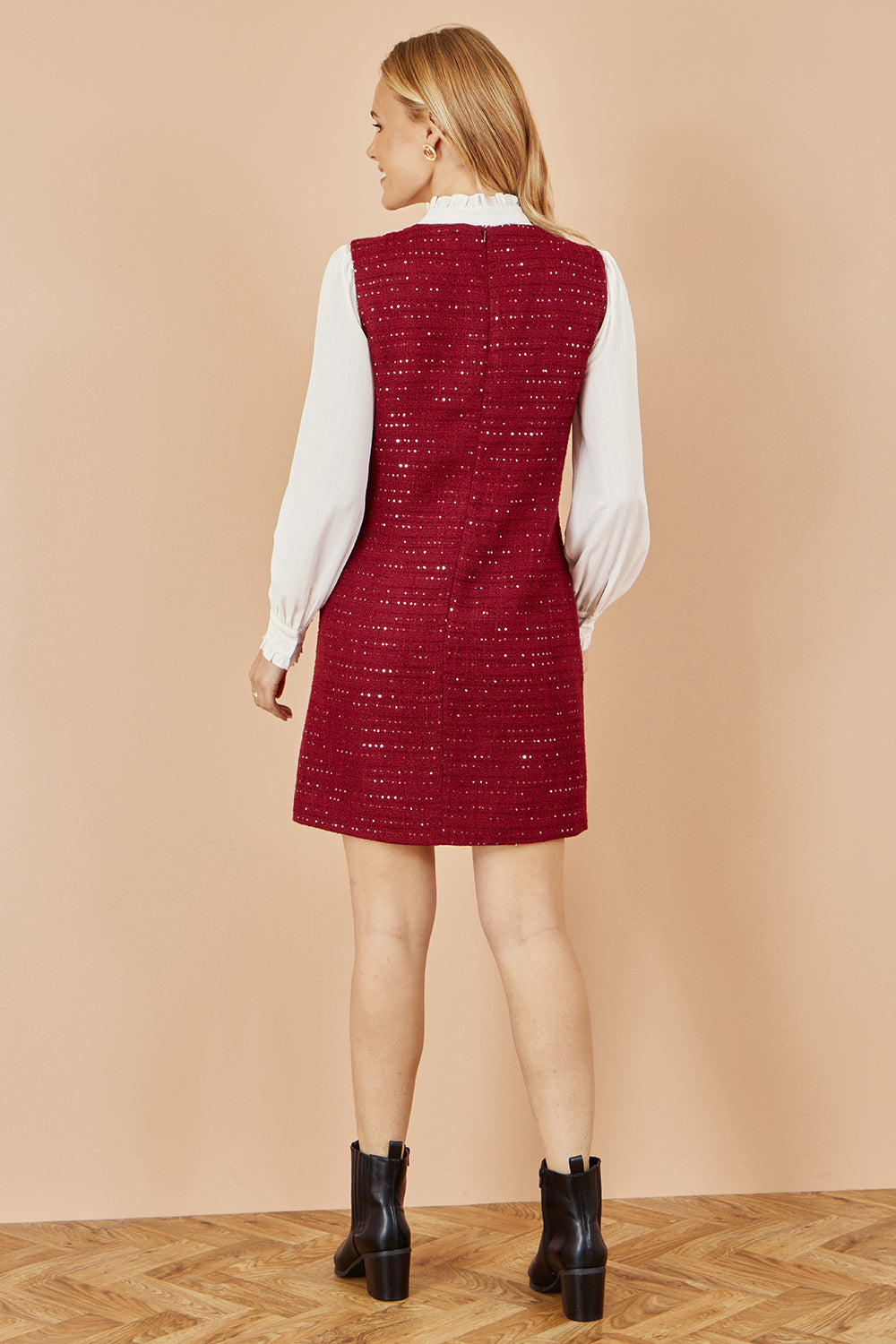 Yumi Burgundy Boucle Tunic Dress – product image 4 of 7
