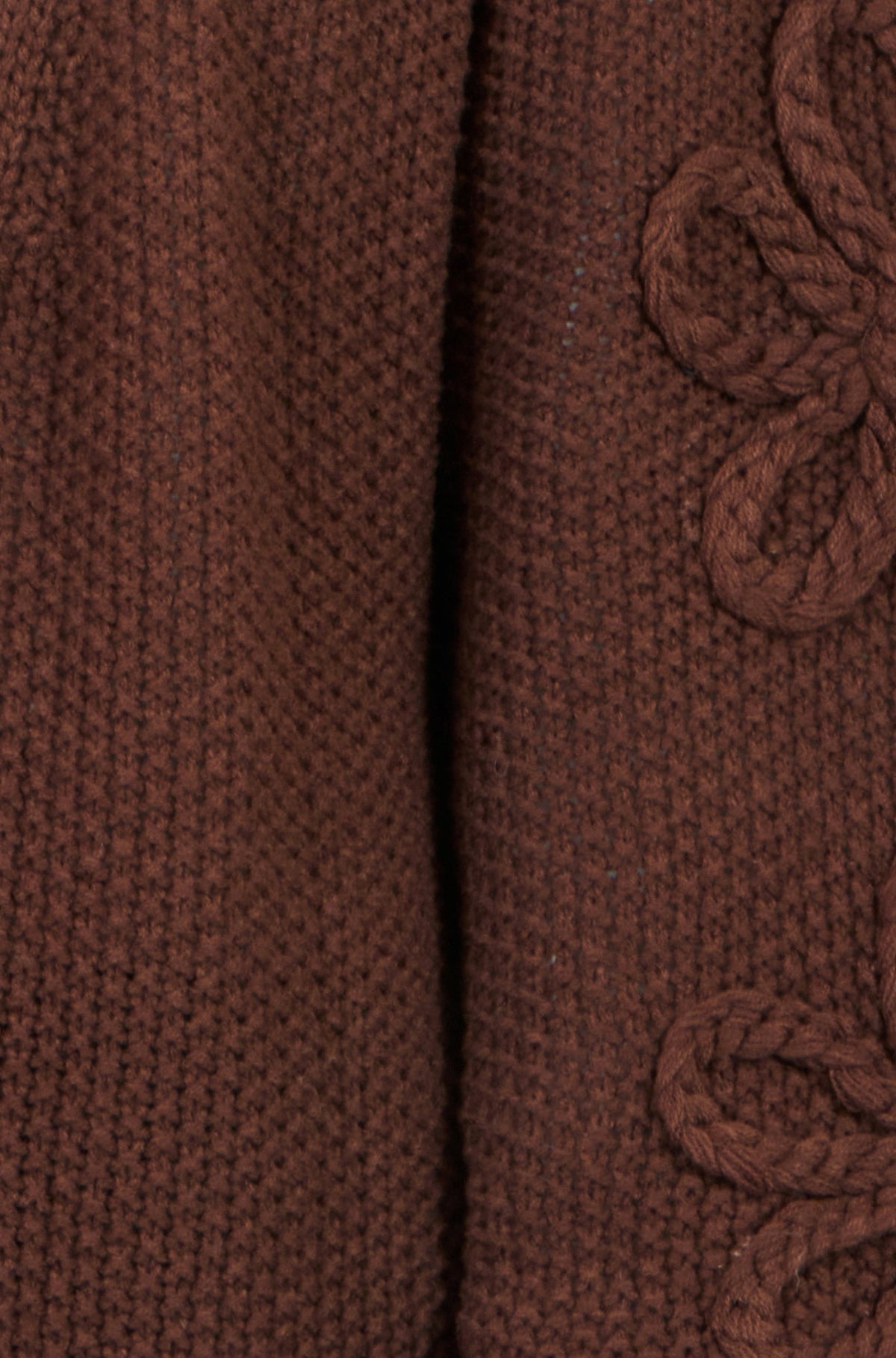 Yumi Brown Cardigan With Flower Detail Sleeves – product image 6 of 6