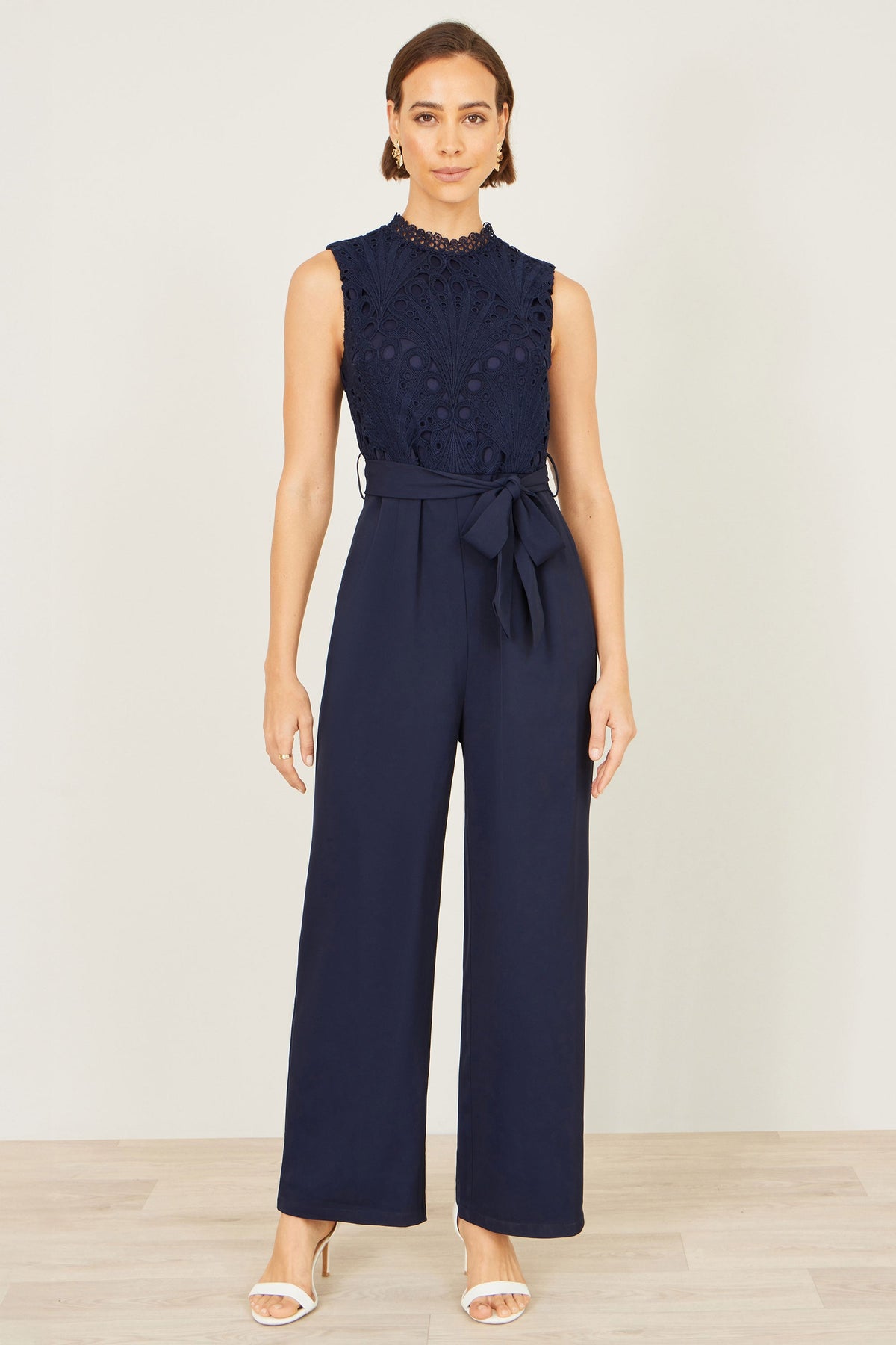 Yumi Navy Lace Sleeveless Jumpsuit – product image 5 of 6