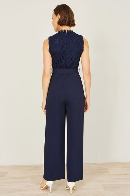 Yumi Navy Lace Sleeveless Jumpsuit – product image 4 of 6