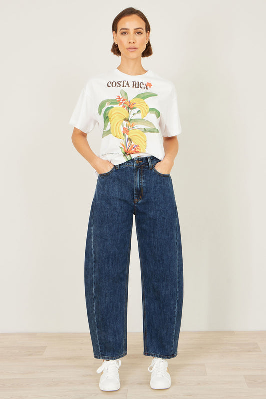 Yumi Blue Denim Barrel Relaxed Fit Jeans – product image 1 of 6