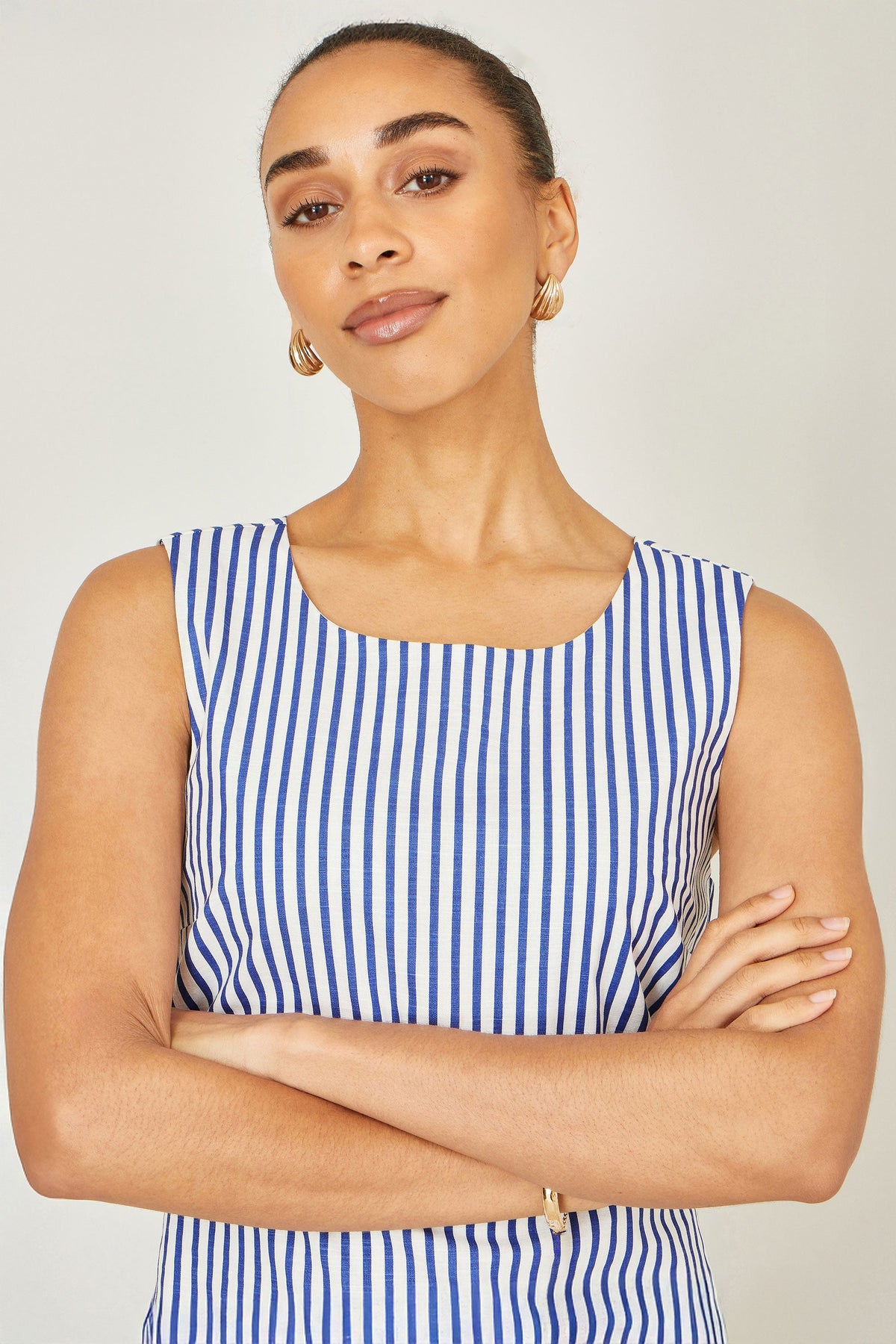 Yumi Navy Stripe Cotton Shift Dress – product image 2