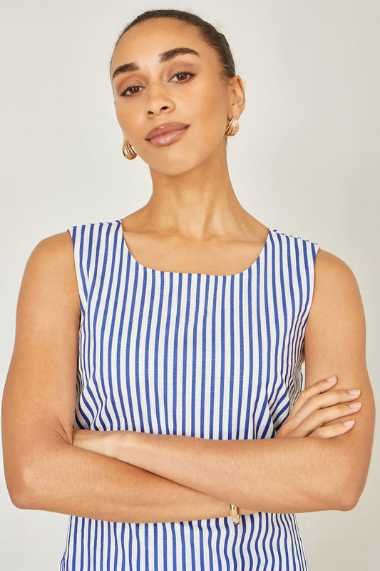 Yumi Navy Stripe Cotton Shift Dress – product image 2