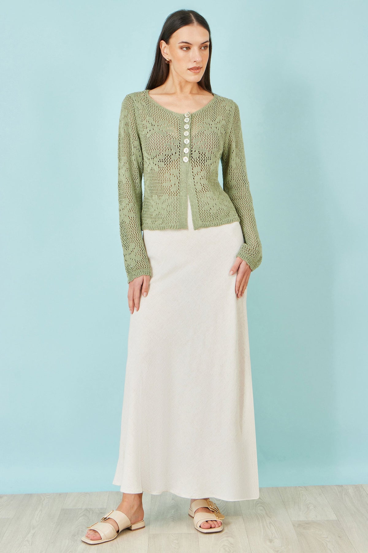 Yumi Natural Viscose Maxi Skirt – product image 1