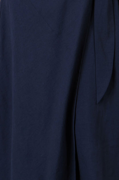 Yumi Navy Wrap Tie Midi Shirt Dress – product image 7