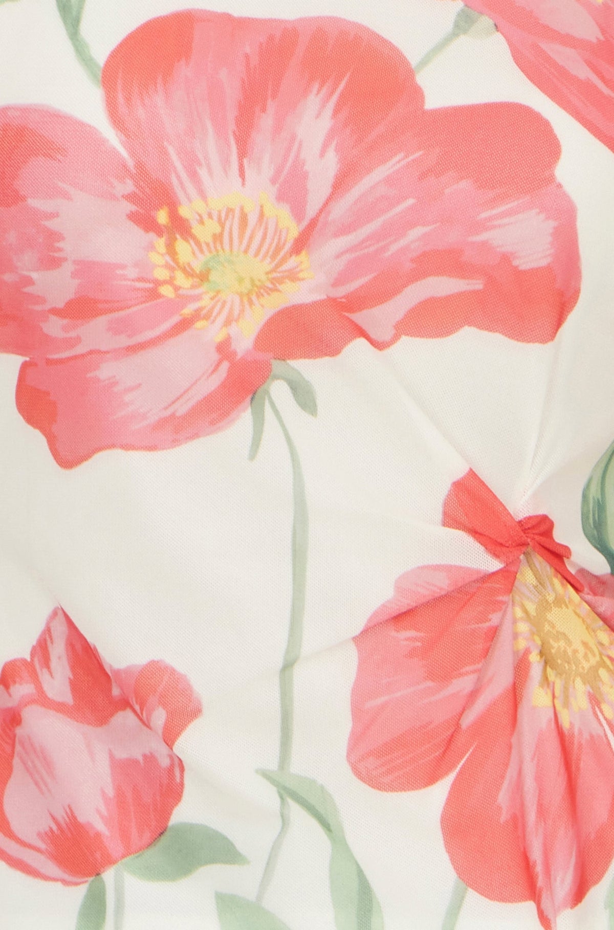 Yumi Ivory Poppy Print Mesh Top – product image 5