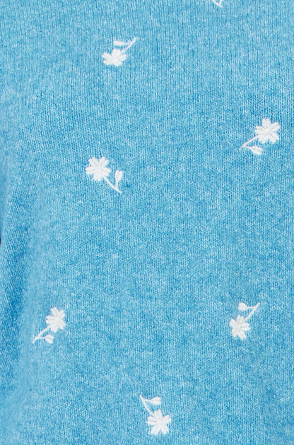 Yumi Blue Daisy Embroidered Relaxed Jumper – product image 6 of 6