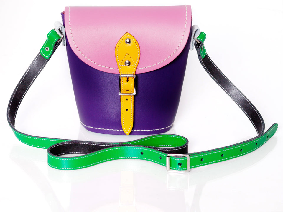 Bags & travel — Handmade Leather Barrel Bag - Classic Kaleidoscope