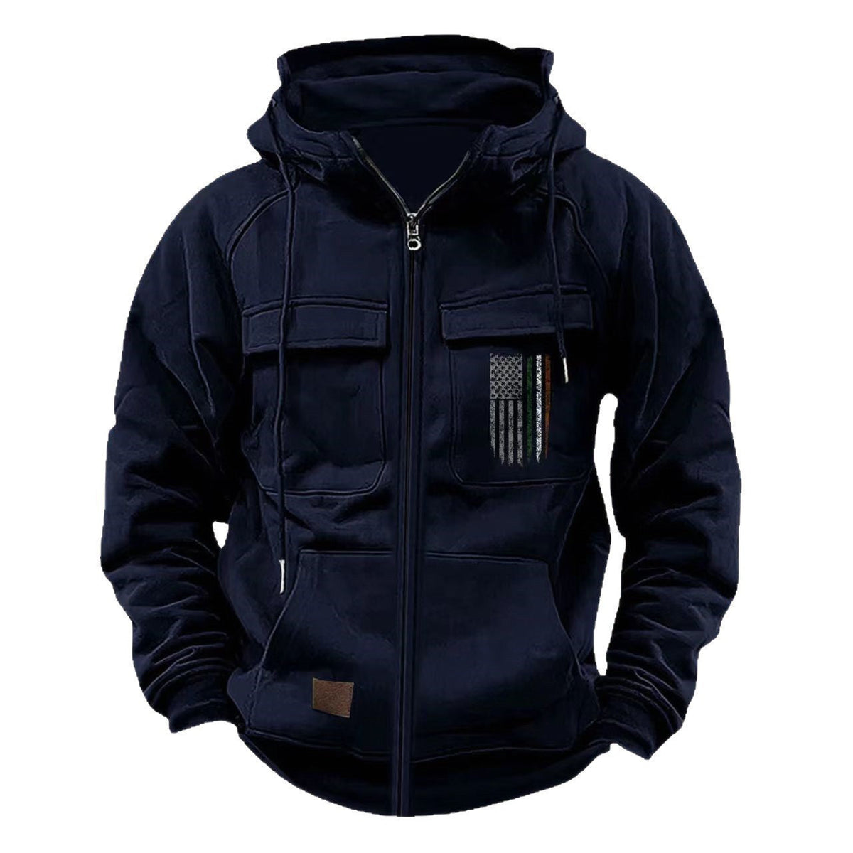Printed Loose Zip Casual Hooded Sweatshirt – product image 12