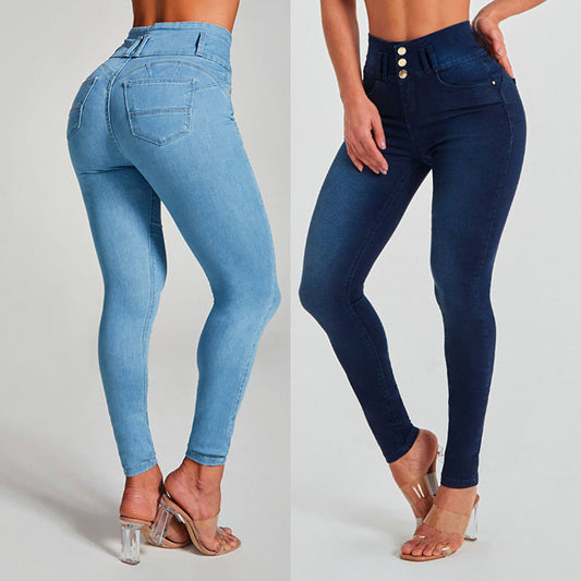 High Waist Jeans Women's Skinny Trousers Tight Stretch Shaping And Hip Lifting Pants - product image 1 of 5