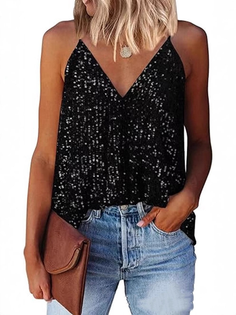 Women's Sequin V-Neck Camisole Top – product image 3
