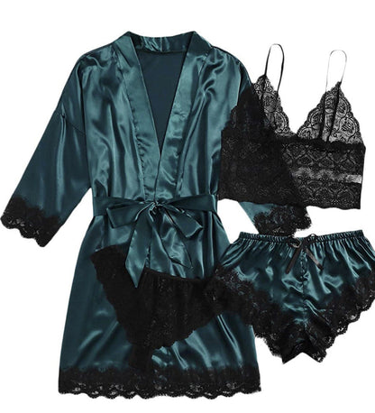European And American Ladies Pajamas Four-piece Set – product image 4