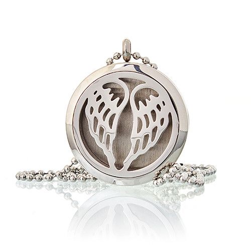 Aromatherapy Diffuser Necklace - Angel Wings 30mm – product image 1 of 5