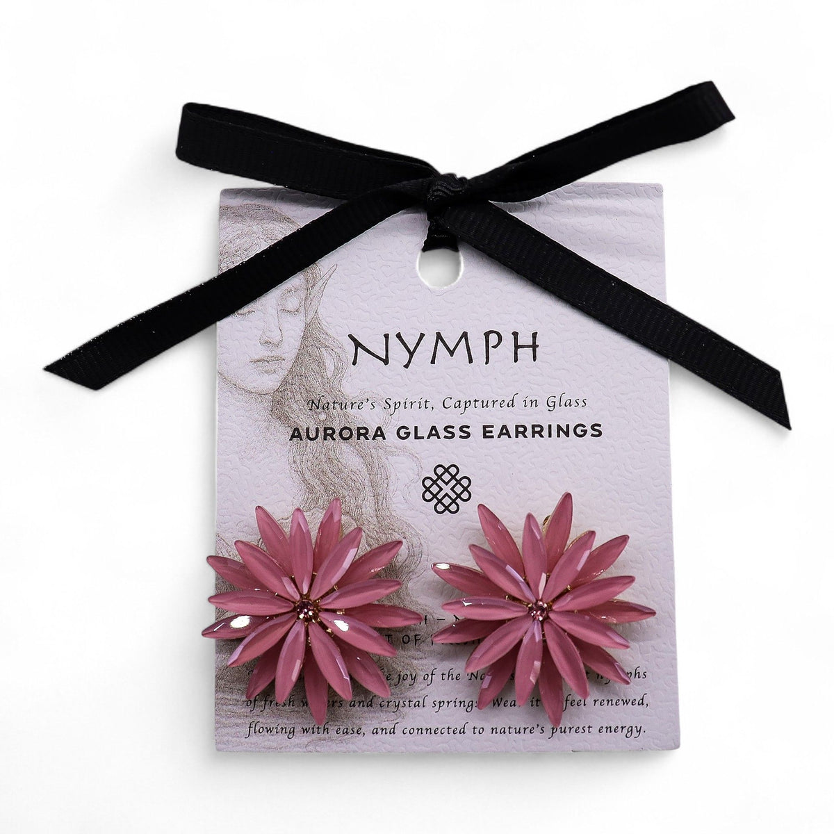 Soft Pink Vintage Glass Flower Earrings – product image 3 of 7
