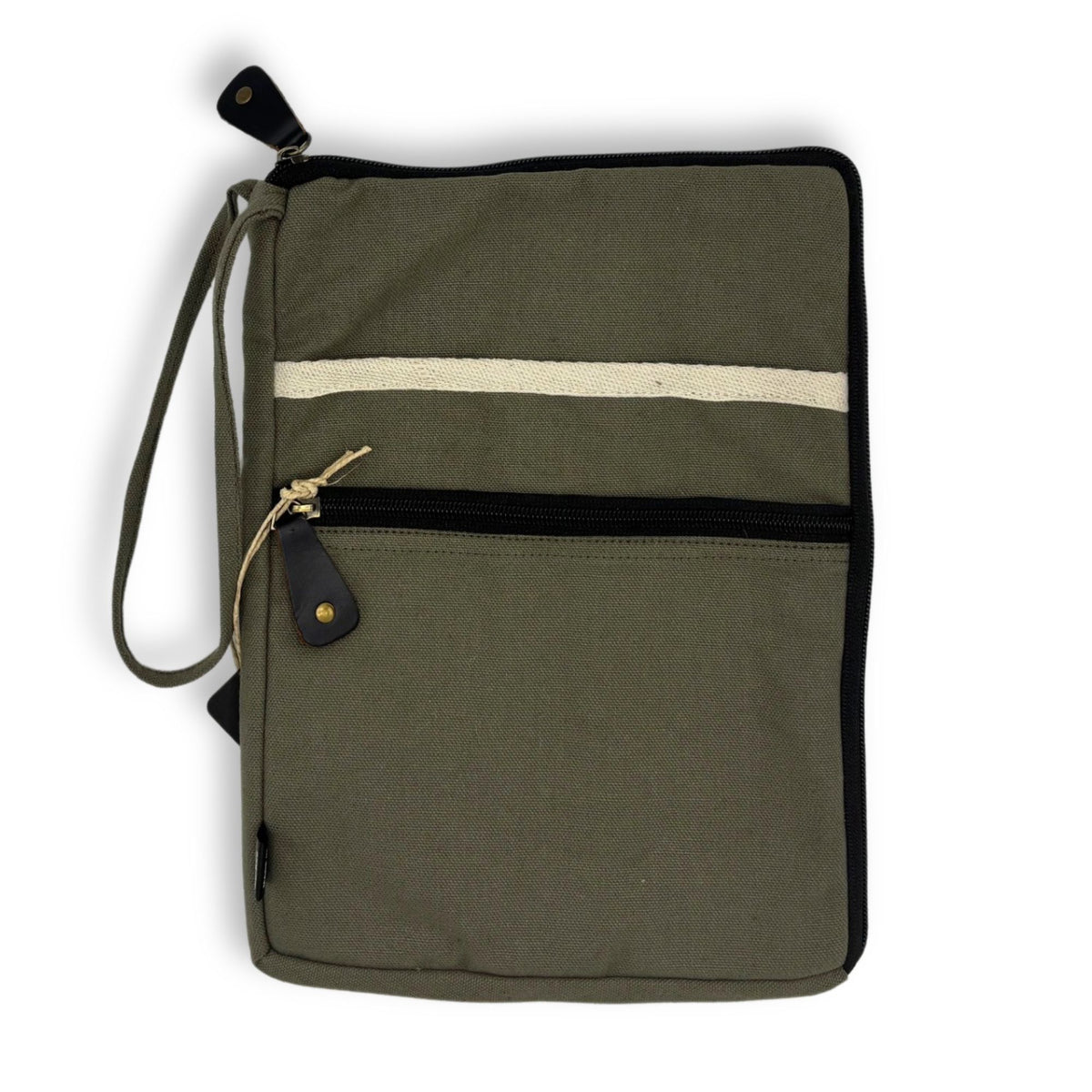 Canvas Large Laptop Pouch - Olive – product image 4 of 6