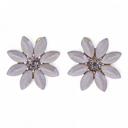 Pearl - Vintage Glass - Flowers - Earrings – product image 1 of 7