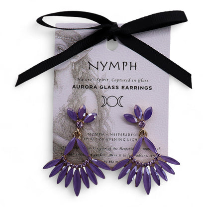 Lavender - Vintage Glass - Long Drop - Earrings – product image 3 of 6