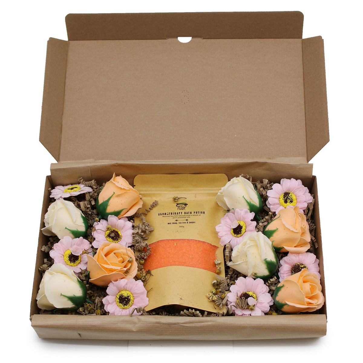 Salt Soak & Soap Flower Gift Set - May Chang, Tea Tree & Juniper – product image 4 of 7