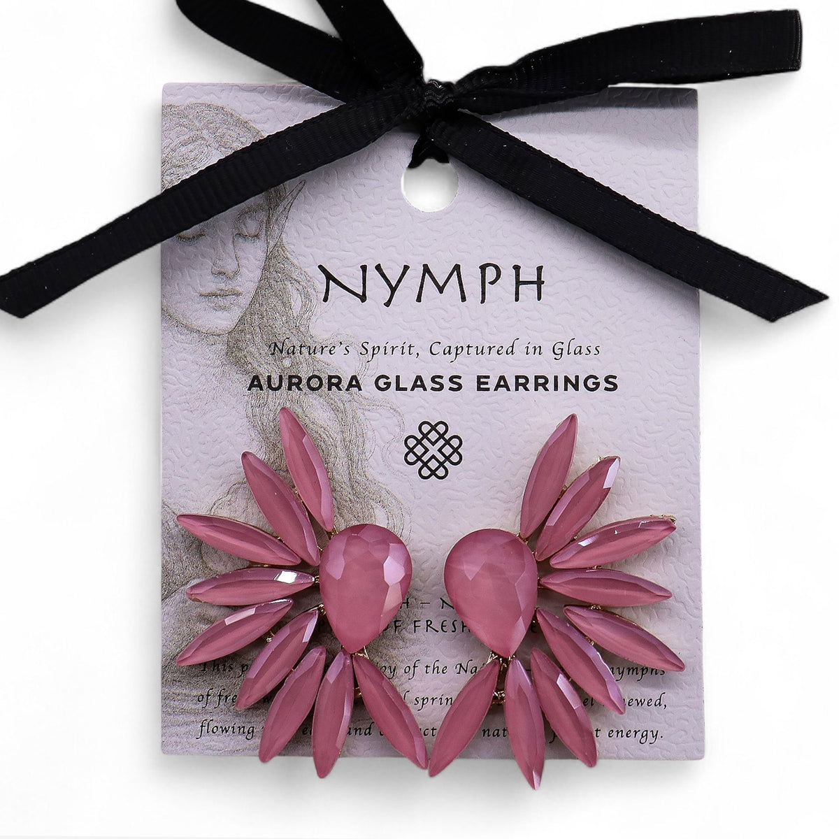 Soft Pink Vintage Glass Angel Wing Earrings – product image 3 of 7