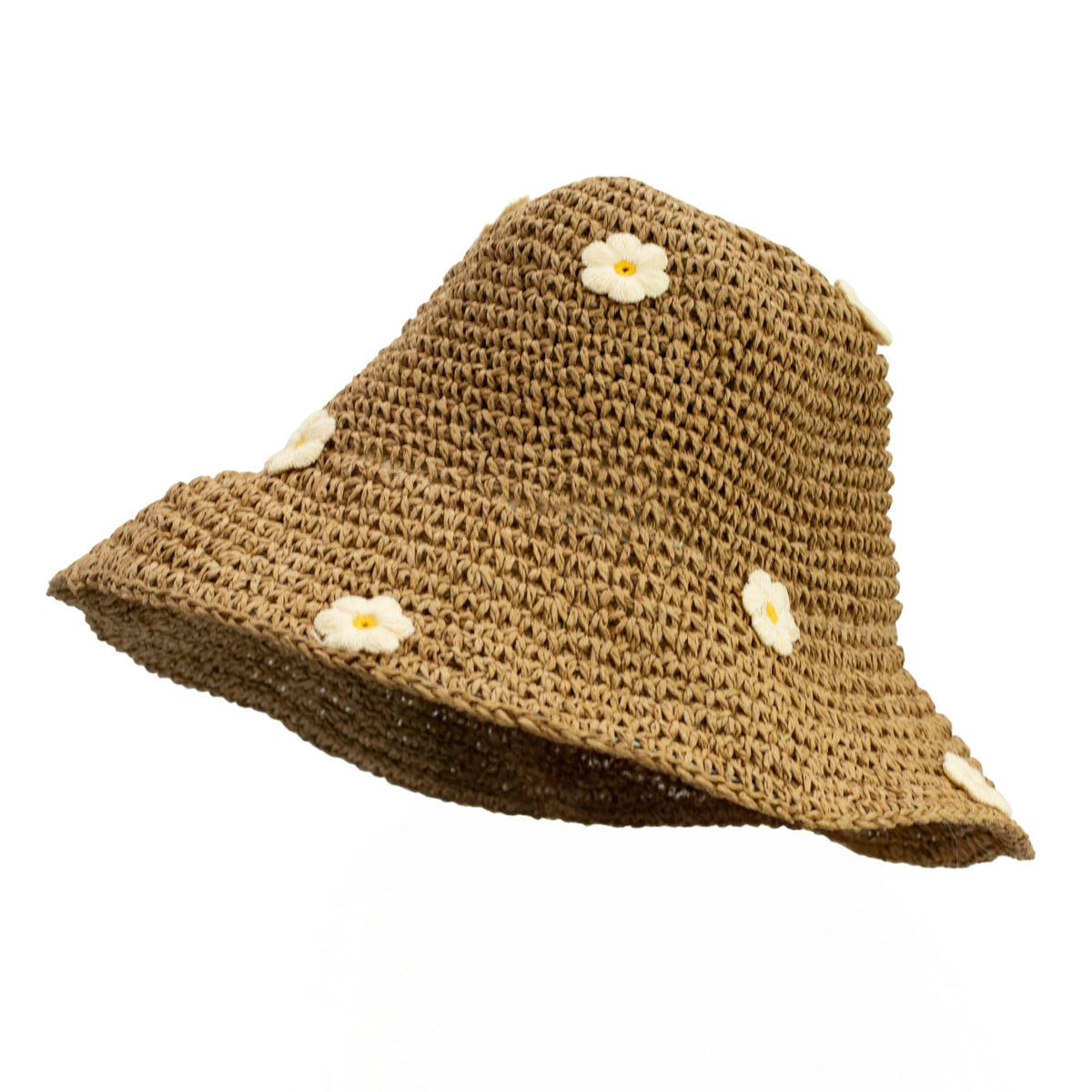 Nomad Sari Floppy Straw Sun Hat - Coffee & Daisies – product image 7 of 7