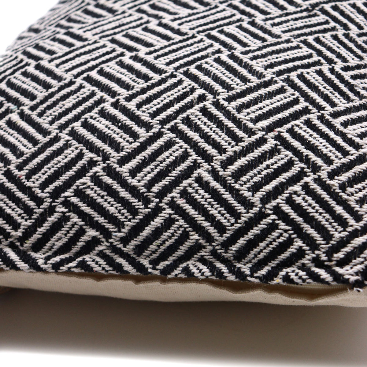 Classic Cushion Cover - Criss-Cross Black - 40 x 40cm