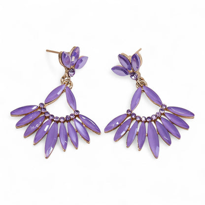 Lavender - Vintage Glass - Long Drop - Earrings – product image 1 of 6