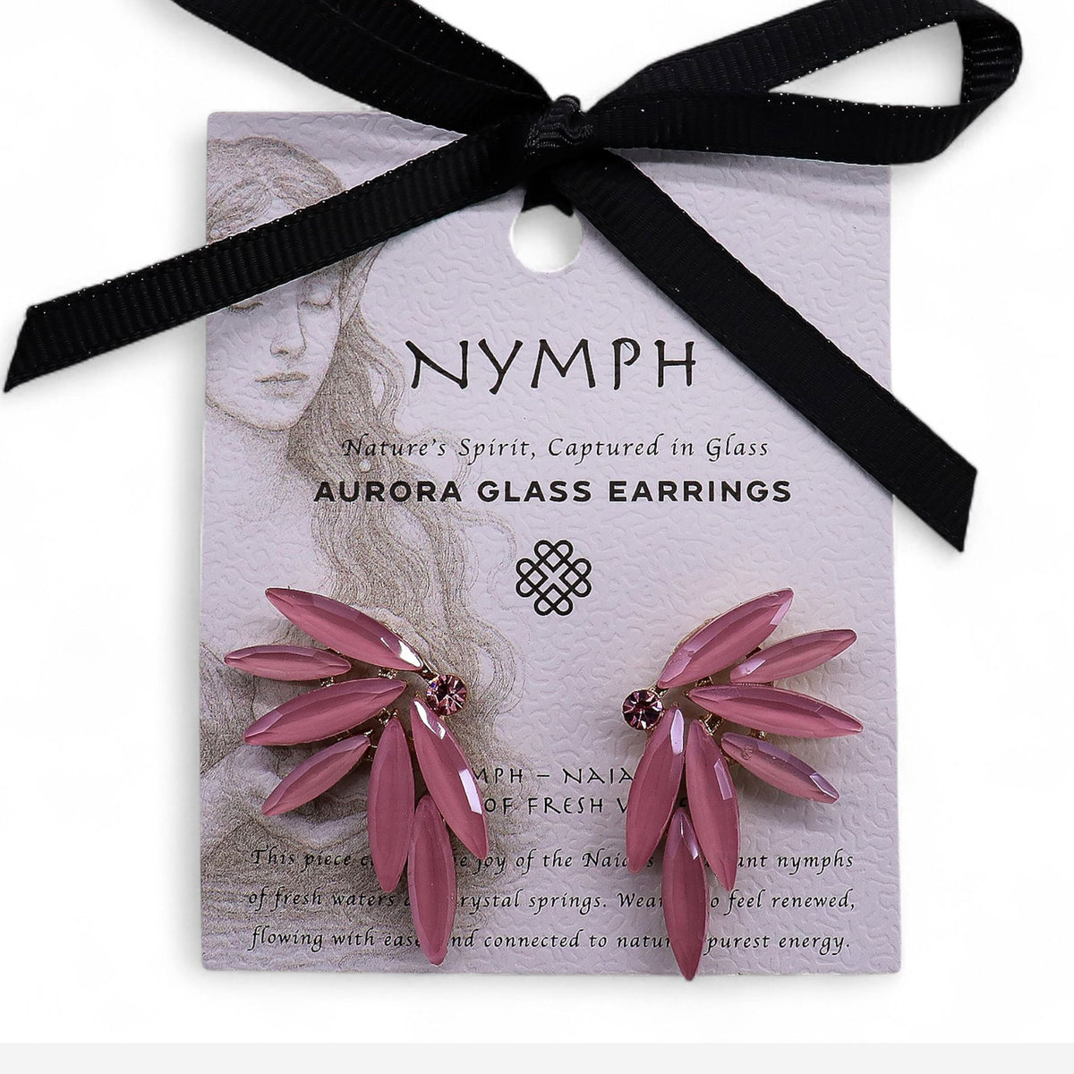 Soft Pink Vintage Glass Fairy Earrings – product image 3 of 7