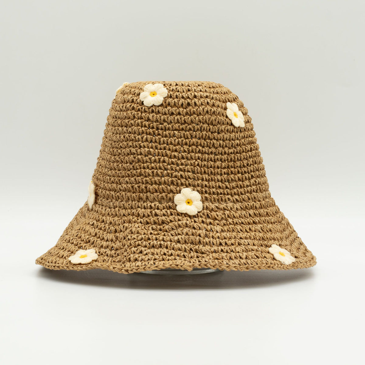 Nomad Sari Floppy Straw Sun Hat - Coffee & Daisies – product image 2 of 7
