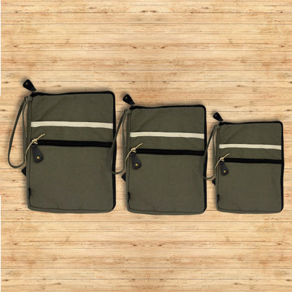 Canvas Travel Laptop Pouch - Olive – product image 5 of 7