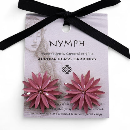 Soft Pink Vintage Glass Flower Earrings – product image 4 of 7