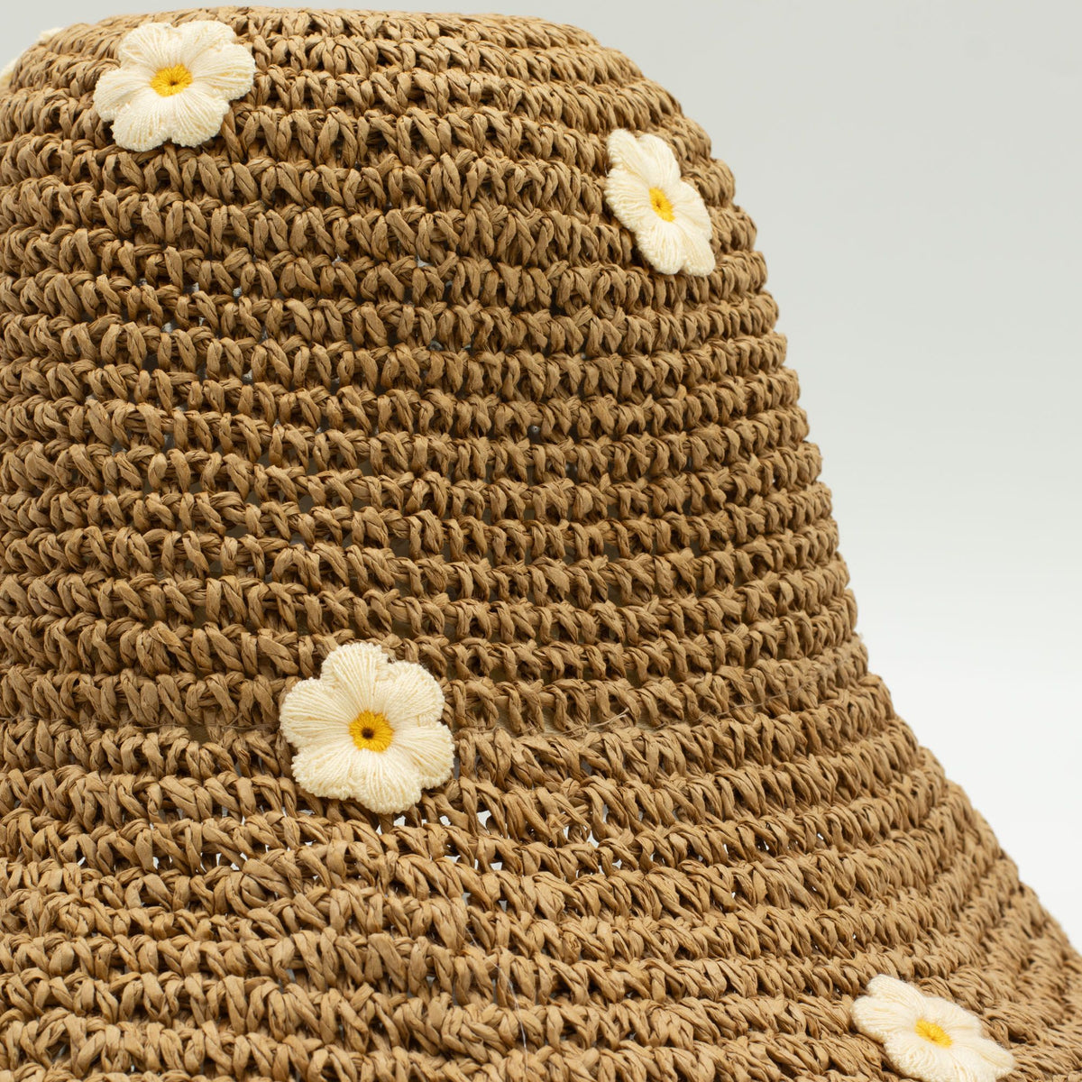 Nomad Sari Floppy Straw Sun Hat - Coffee & Daisies – product image 3 of 7