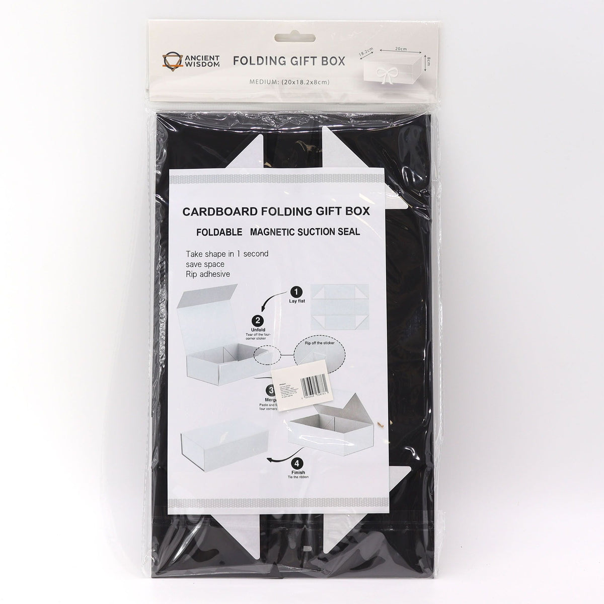 Flat Pack Gift Box - Medium Square (20x18.2x8cm) - Black – product image 1 of 6