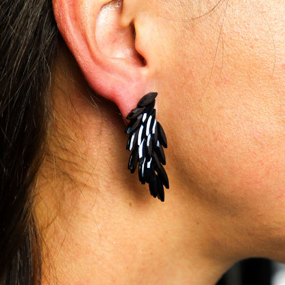 Jet Black - Vintage Glass - Angel Wings - Earrings – product image 5 of 7