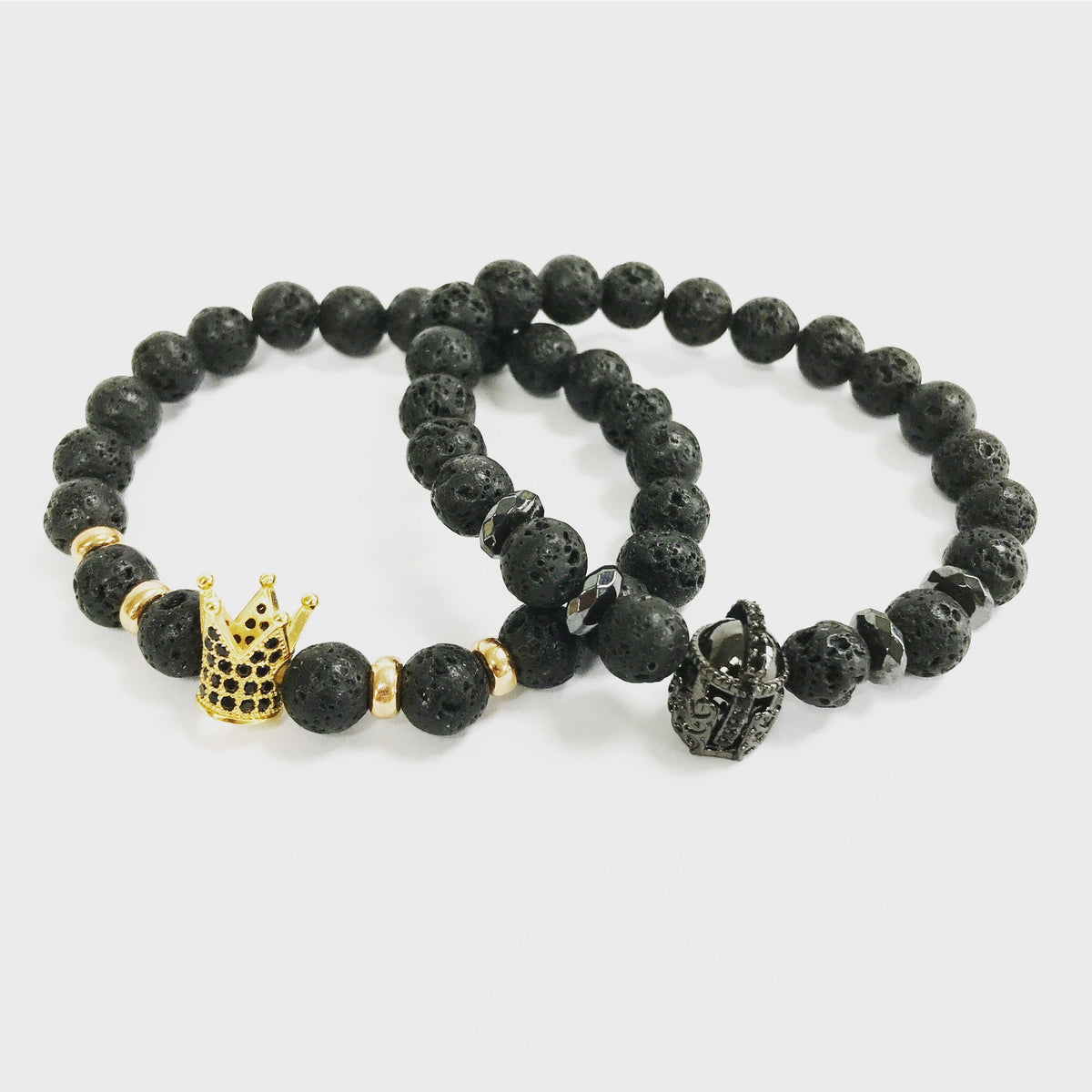 Crystal Crown / Black Agate - Gemstone Bracelet – product image 4 of 4