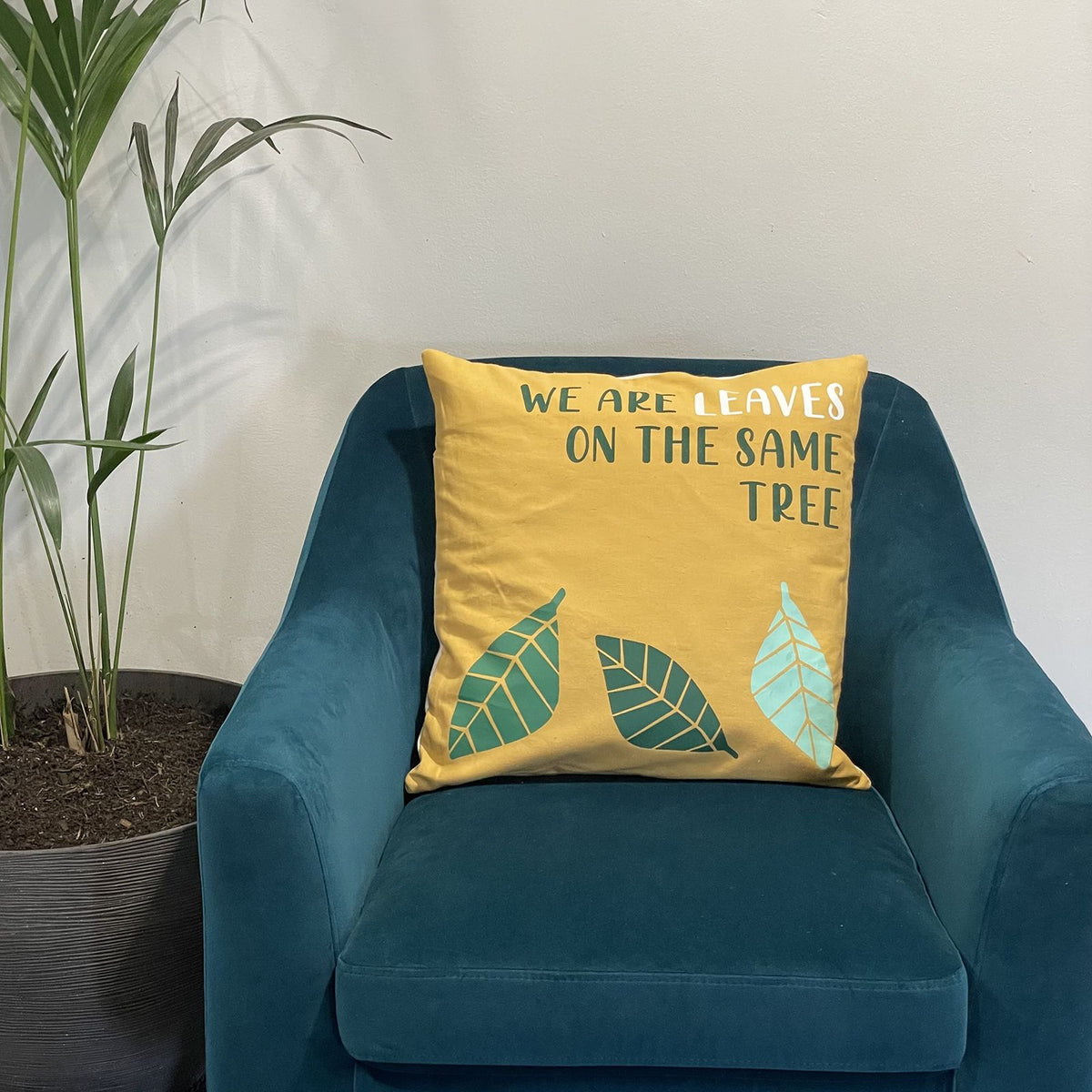 Set of 3 We Are Leaves Cotton Cushion Covers – 45 x 45cm
