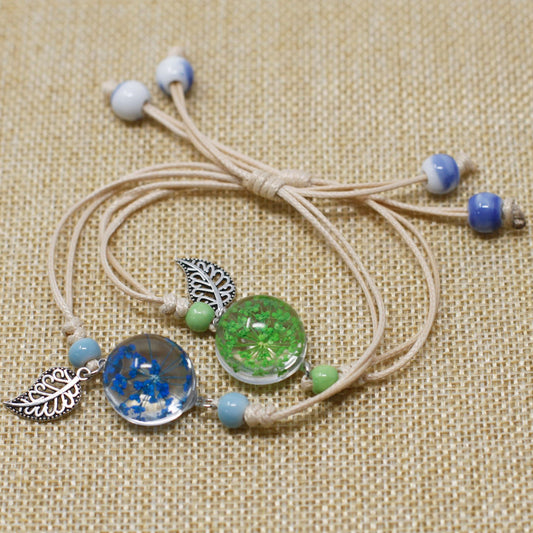 Pressed Flowers - Pretty Flower & Leaf Bracelet – product image 1 of 2