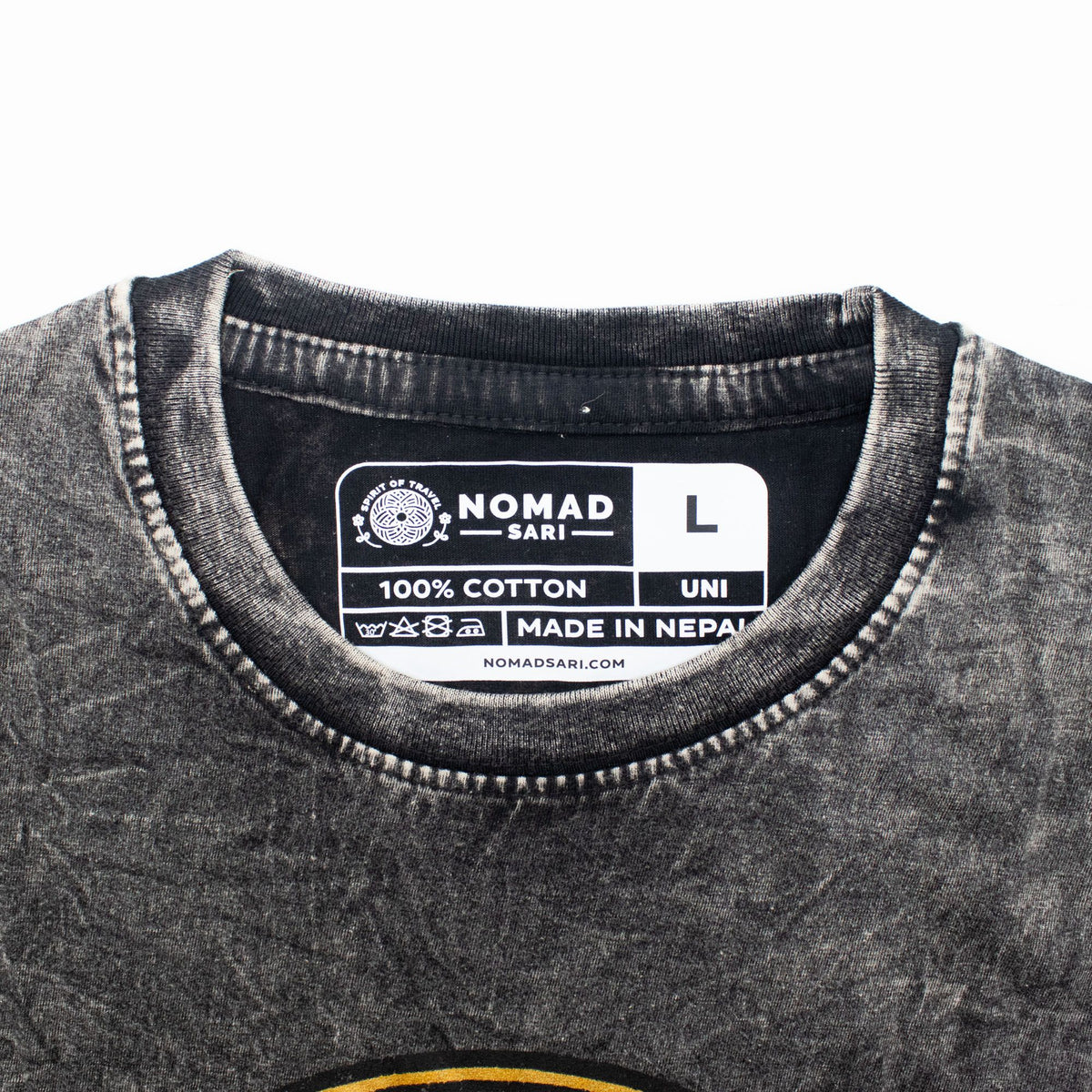 Nomad Sari Stonewashed Cotton T-Shirt - Rebel - Charcoal - Large – product image 3 of 8