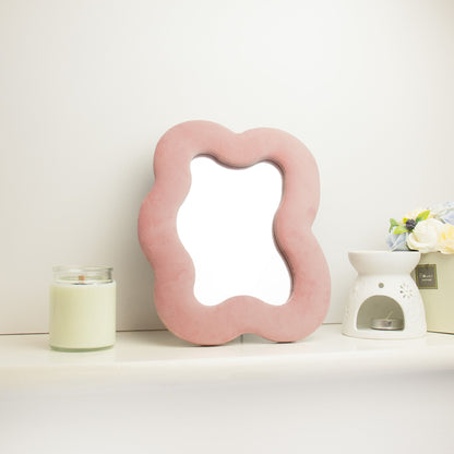 Soft Squiggly Mirror – Square Pebble – Rose Blush (22.5x27x2.3cm) – product image 3 of 6