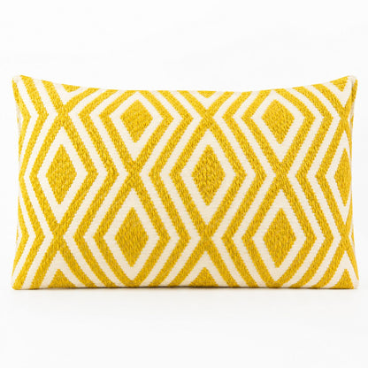 Classic Cushion Cover - Mustard Diamonds - 30 x 50cm - Lumbar Style