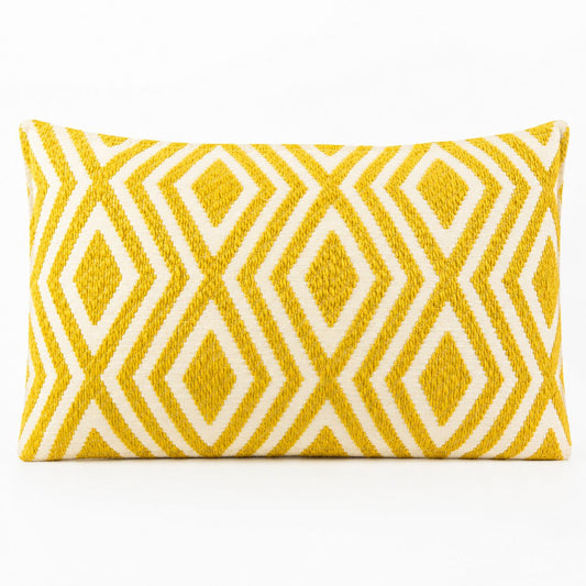Classic Cushion Cover - Mustard Diamonds - 30 x 50cm - Lumbar Style