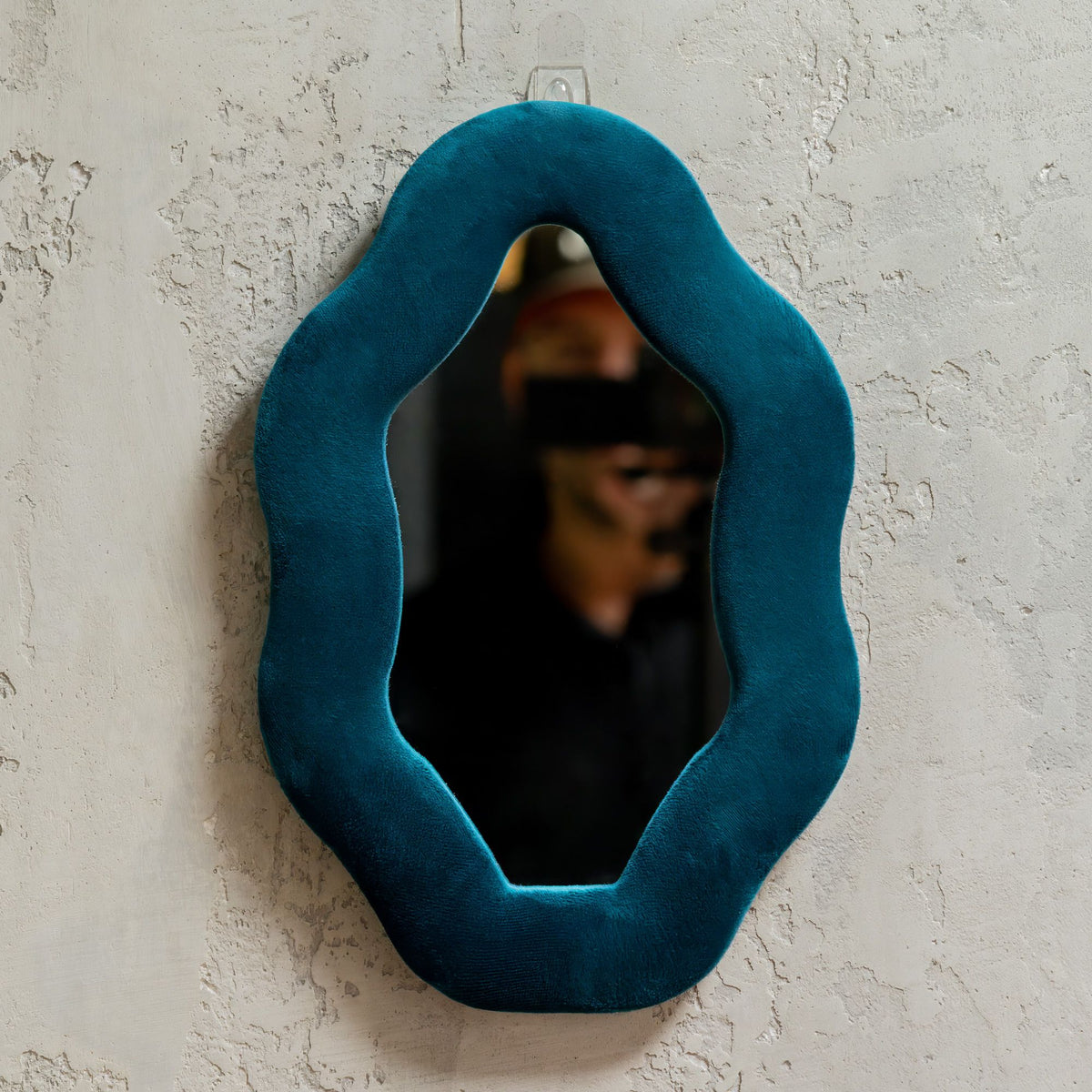Soft Squiggly Mirror – Oval Pebble – Royal Teal (20.5x32.5x2.3cm) – product image 5 of 6
