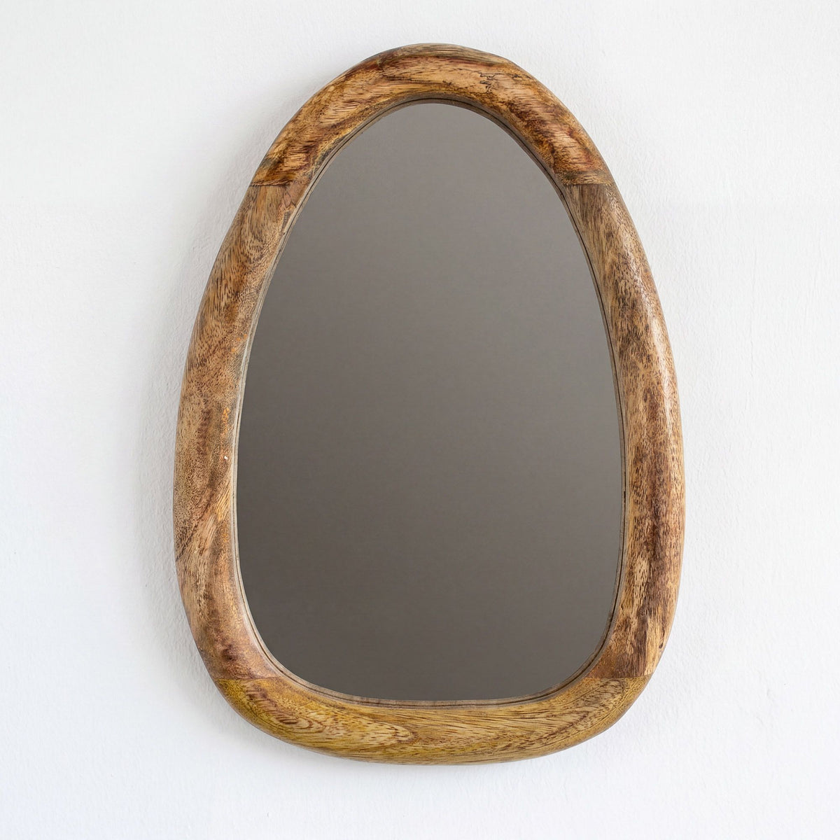 Set of 3 Pebble Shaped Mirrors - Light Wood Finish – product image 3 of 9