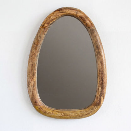 Set of 3 Pebble Shaped Mirrors - Light Wood Finish – product image 3 of 9