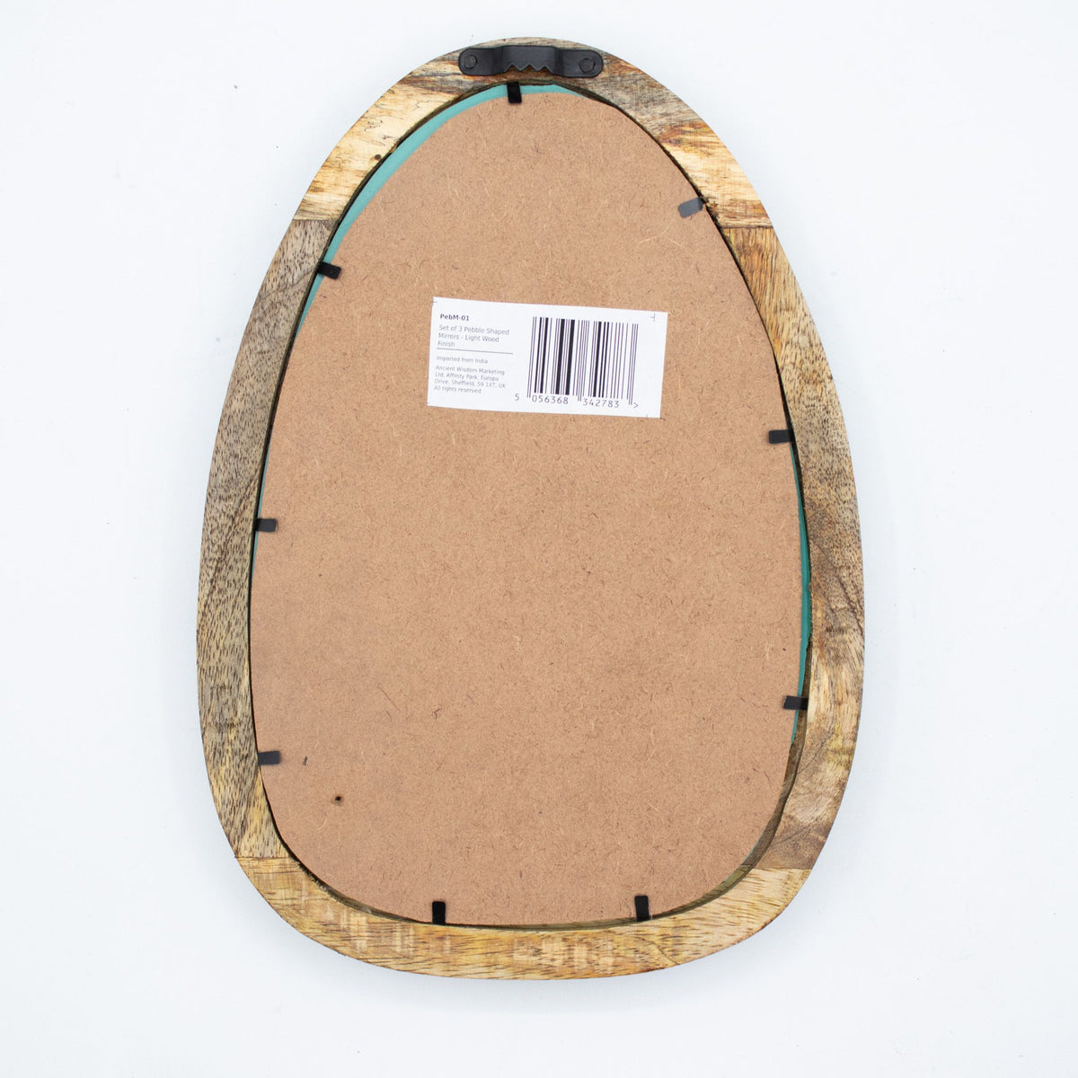 Set of 3 Pebble Shaped Mirrors - Light Wood Finish – product image 4 of 9