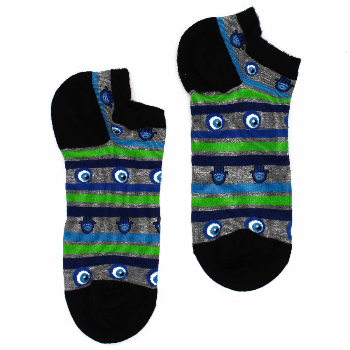 S/M Hop Hare Bamboo Socks Low (3.5-6.5) - Evil Eye & Hamsa – product image 2 of 4