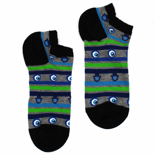 S/M Hop Hare Bamboo Socks Low (3.5-6.5) - Evil Eye & Hamsa – product image 2 of 4