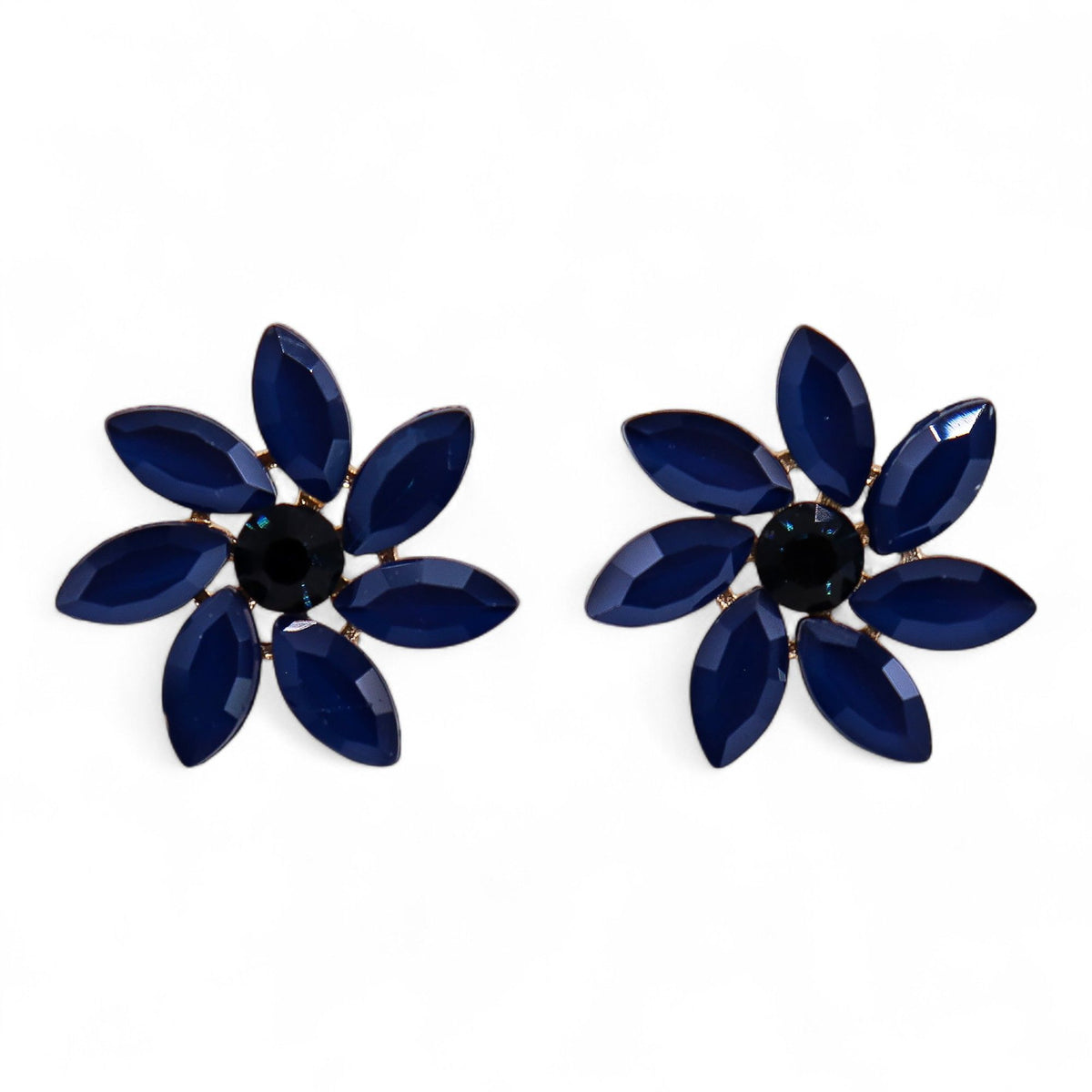 Royal Blue - Vintage Glass - Flowers - Earrings – product image 5 of 7